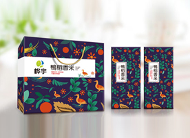 黑龍江佳木斯樺川樺宇米業(yè)——樺宇品牌標(biāo)志設(shè)計，樺宇鴨稻米包裝設(shè)計